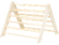 Cadre d'escalade en bois pour enfants, pliable et réglable, avec plusieurs barreaux.