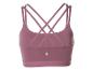 Soutien-gorge de sport prune pour femme avec bretelles croisées.