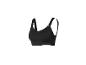 Un soutien-gorge de sport noir avec des bretelles larges.