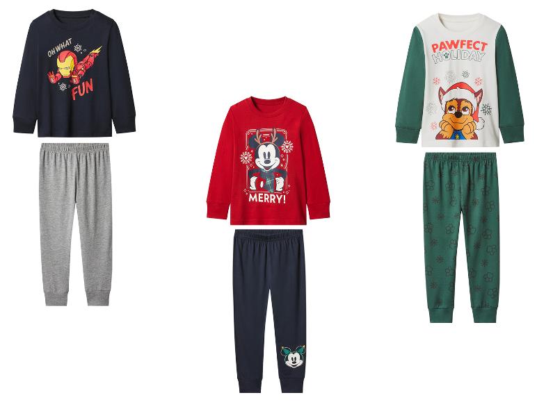Trois ensembles de pyjamas pour enfants avec Iron Man, Mickey Mouse et Paw Patrol.