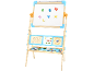 Chevalet pour enfants avec tableau magnétique, boulier, horloge et lettres magnétiques.
