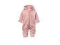 Combinaison bébé rose avec capuche et fermeture éclair