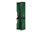 Trousse à outils enroulable verte avec sangle de fermeture noire.
