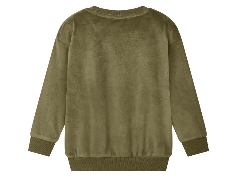 Sweat-shirt vert en velours à manches longues, dos