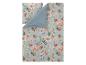 Parure de lit fleurie avec envers bleu clair
