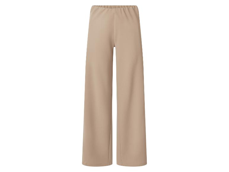 Pantalon large beige avec taille élastique