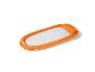 Matelas gonflable orange pour piscine avec fond en maille