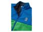 Veste color-block bleue et verte avec fermeture éclair et emblème rectangulaire