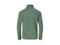 Un sweat-shirt en polaire vert avec des détails roses.