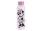 Une bouteille d'eau rose avec Minnie Mouse.