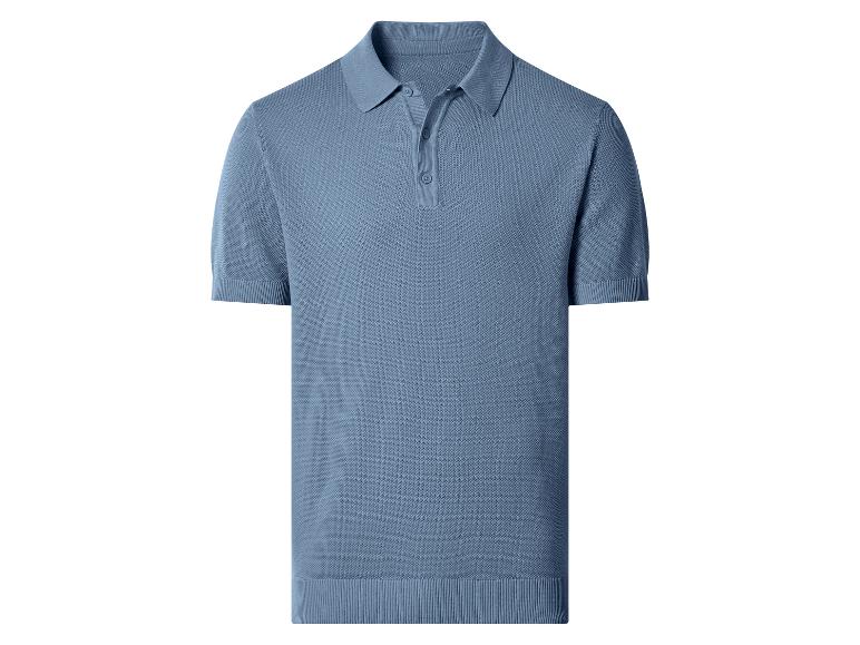 Polo en maille à manches courtes bleu clair pour homme.