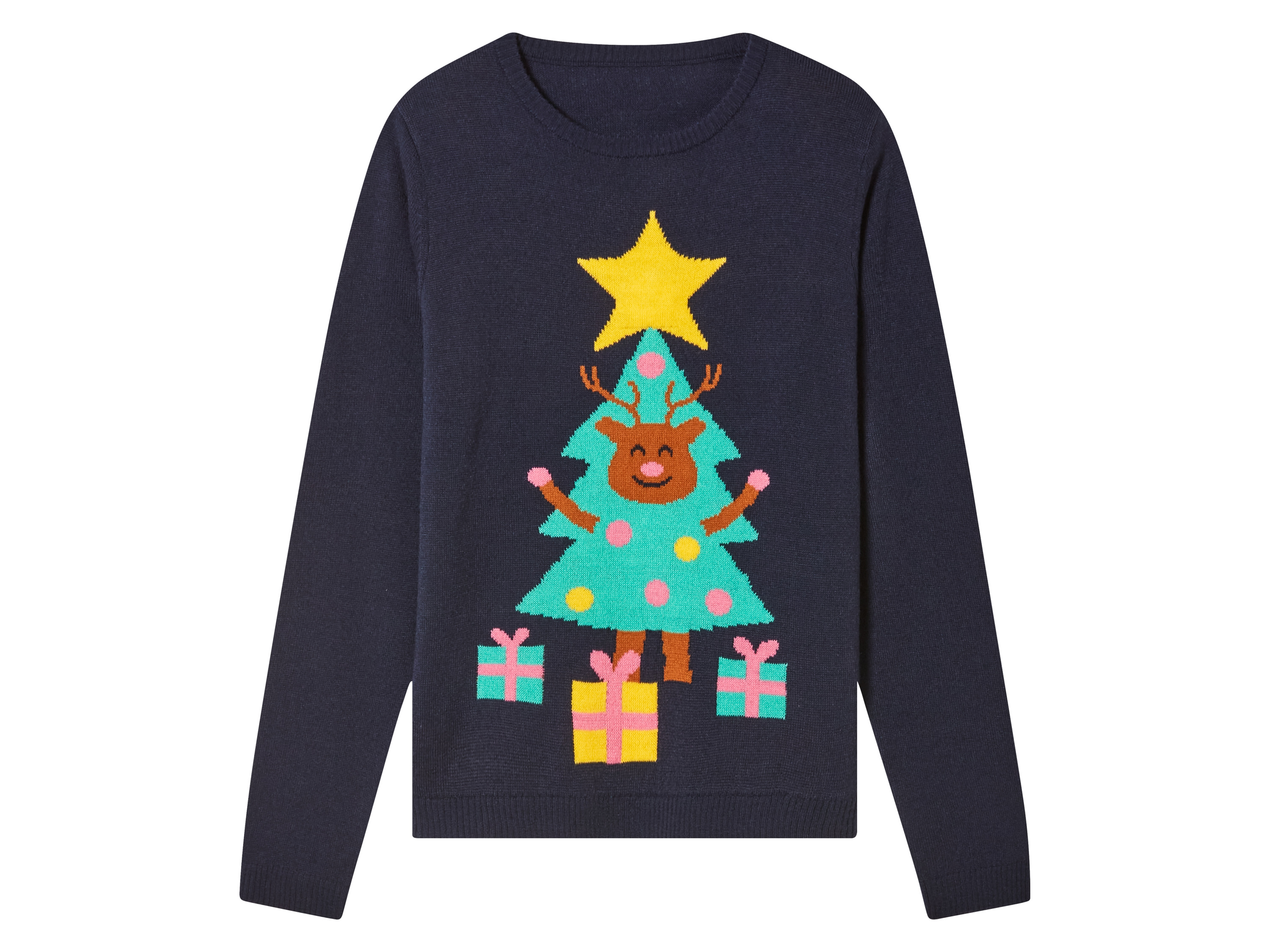 pepperts!® Pullover de Noël à LED fille (8-10 ans, bleu foncé)