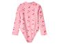 Maillot de bain rose à manches longues pour enfant avec motif cerises.