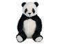 Peluche panda noir et blanc, assis.