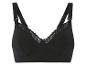 Un soutien-gorge noir avec dentelle et clips d'allaitement.