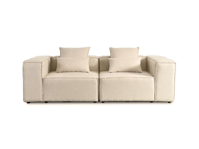 Canapé modulaire beige avec coussins