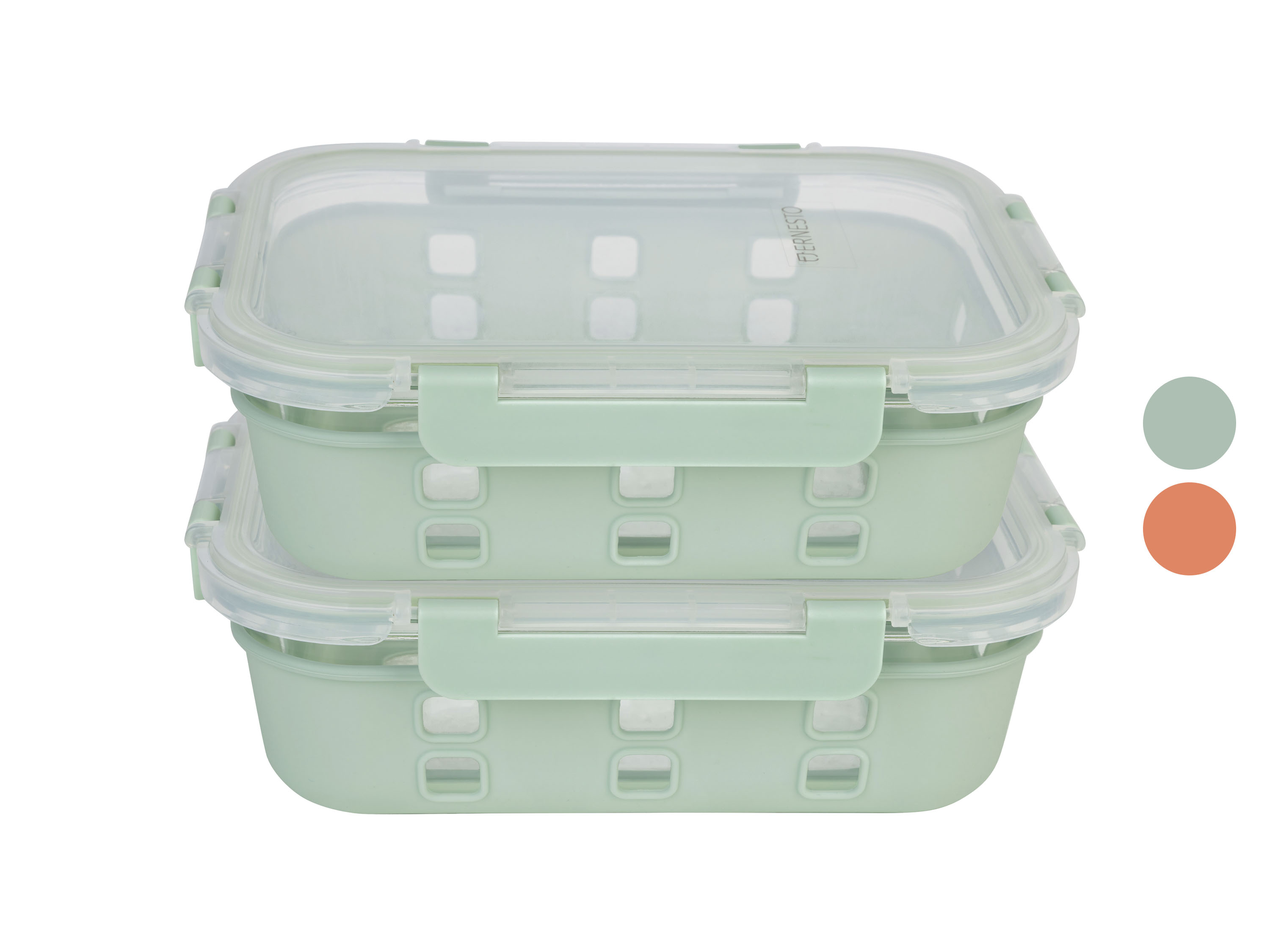 ERNESTO® Lot de 2 boîtes fraîcheur en verre