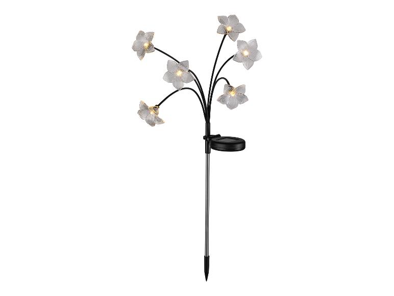 Lampadaire solaire à fleurs en verre, éclairage extérieur.