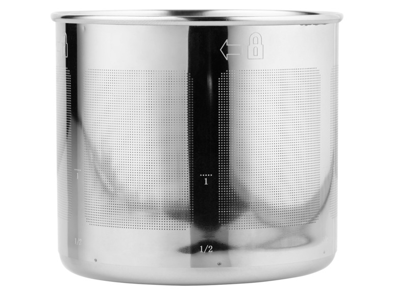 Un infuseur à thé en acier inoxydable avec un maillage fin.