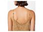 Robe cami beige à bretelles fines, vue de dos.