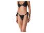 Maillot de bain noir : haut de bikini triangle et bas noué.