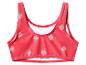 Haut de maillot de bain rouge pour enfant avec motif fraise.