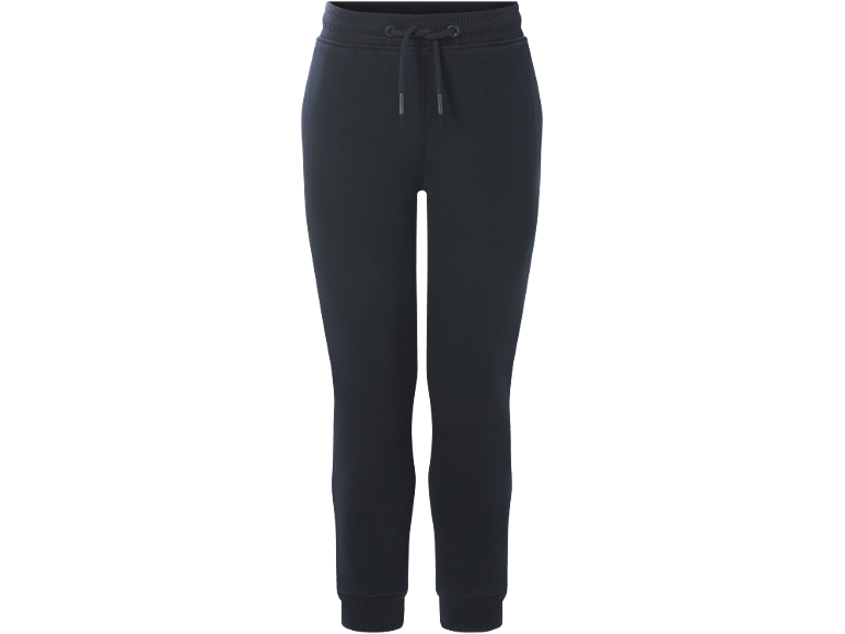 Pantalon de jogging noir pour femme avec cordon de serrage à la taille et bords-côtes.