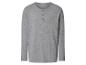 T-shirt Henley gris à manches longues avec trois boutons