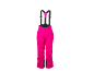 Pantalon de ski fuchsia avec bretelles noires