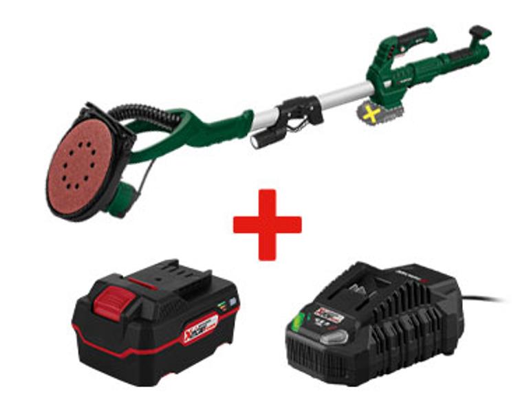 Ponçeuse électrique sans fil Einhell avec batterie et chargeur.