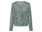 Pull en maille ajouré vert bleuâtre, vue arrière.