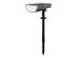 Un lampadaire solaire noir avec éclairage LED pour jardin.