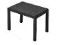 Table d'extérieur rectangulaire noire avec plateau texturé, dimensions 64.5cm x 42.6cm x 42.3cm