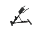 Banc d'hyperextension noir avec support réglable et poignées