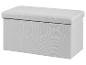 Boîte de rangement pliable gris clair avec couvercle, revêtement textile
