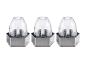 Trois lampes solaires hexagonales argentées