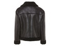 Veste noire en fausse fourrure avec doublure en mouton.