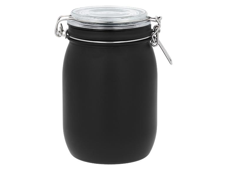 Bocal en verre noir avec couvercle hermétique à étrier