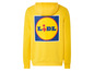 Un sweat-shirt jaune avec le logo Lidl.