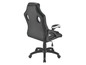 Chaise de bureau noire et blanche avec accoudoirs.