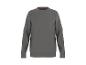 Un sweat-shirt gris à manches longues avec une petite poche sur la manche.