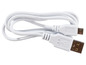 Câble USB blanc avec connecteur micro USB.