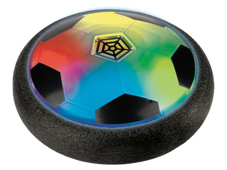 Ballon de football coloré et lumineux avec un rebord en mousse noire