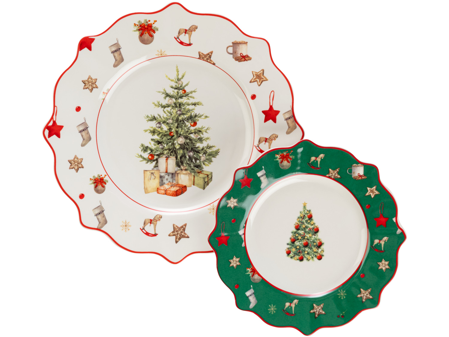 Dekorah 4 Assiettes De Noël, Pèse 350 Grammes, 28 Cm De