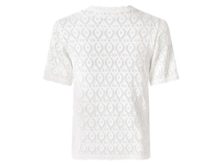 Chemisier blanc ajouré à manches courtes, vue de dos.