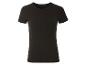 T-shirt noir à manches courtes, style minimaliste.