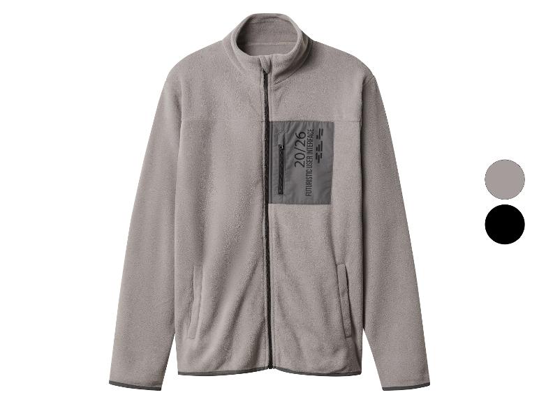 Veste polaire grise zippée avec poche à imprimé texte