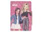 Carnet avec deux filles dessinées, le texte 'FOREVER GIRLIE' et un stylo.