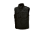 Gilet de travail noir Parkside Performance avec des bandes blanches.