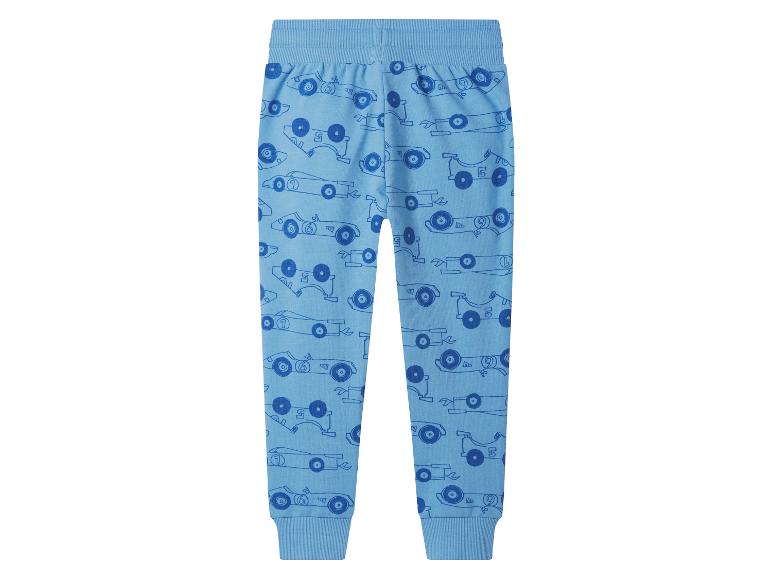 Pantalon enfant bleu clair avec imprimé voitures de course